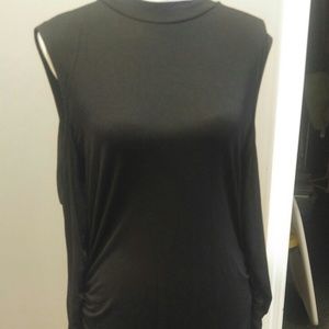 Missguided black cold shoulder dress